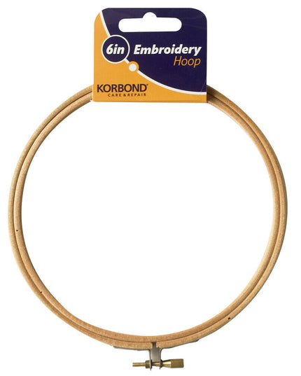 KORBOND 6" Bamboo Wooden Embroidery Hoop Cross Stitch Ring Frame Craft 160960