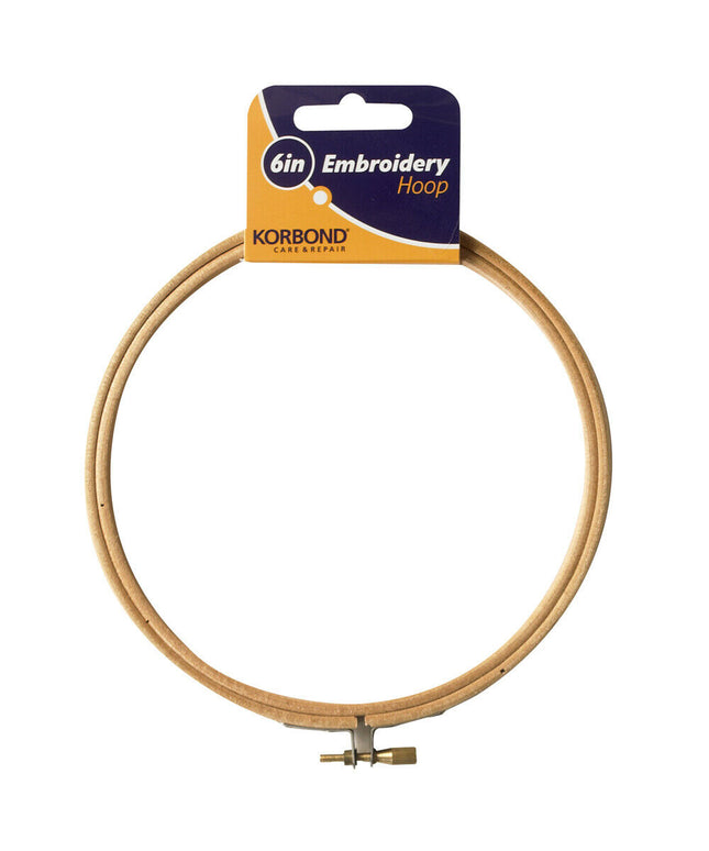 KORBOND 6" Bamboo Wooden Embroidery Hoop Cross Stitch Ring Frame Craft 160960