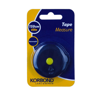 KORBOND Retractable Tape Measure 150cm / 60 Inch Dressmaking Tailoring 190013