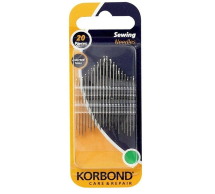 KORBOND 20 Pieces Sewing Needles Assorted Sizes General Dressmakers Hand 110250