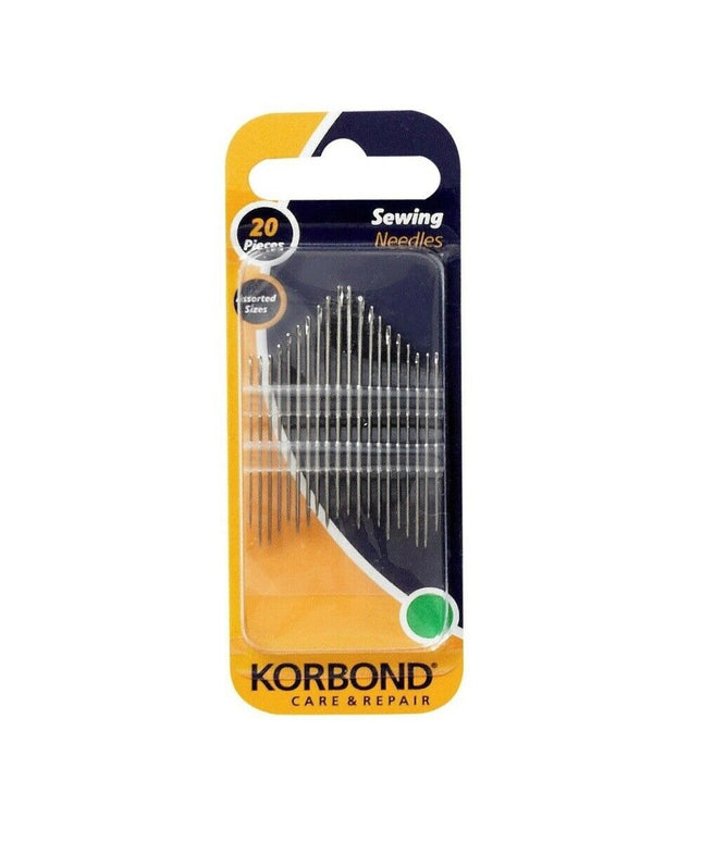 KORBOND 20 Pieces Sewing Needles Assorted Sizes General Dressmakers Hand 110250