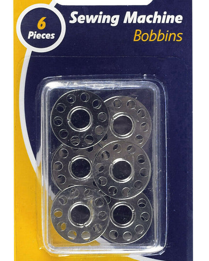 KORBOND 6 Pieces Metal Sewing Machine Bobbins Spool Set 20.6mm x 11.7mm 190010