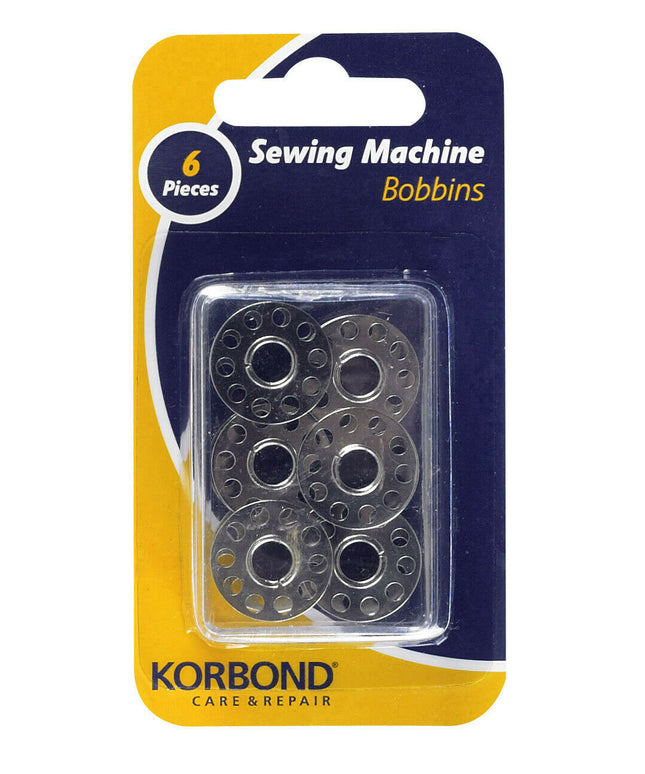 KORBOND 6 Pieces Metal Sewing Machine Bobbins Spool Set 20.6mm x 11.7mm 190010