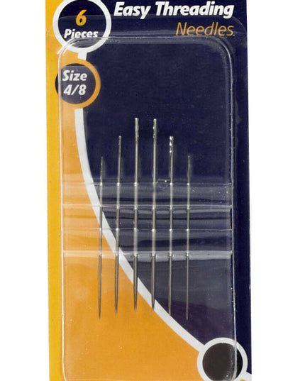 KORBOND 6 Pieces Easy Threading Needles Size 4/8 Spring Eye Self Thread 110260