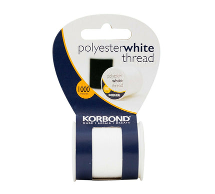 KORBOND 1000m 3280ft WHITE Coated Strong 100% Polyester Thread Sewing 190002
