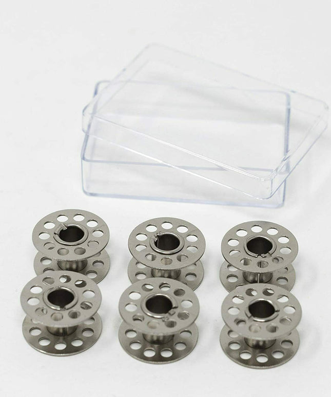 KORBOND 6 Pieces Metal Sewing Machine Bobbins Spool Set 20.6mm x 11.7mm 190010