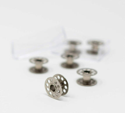 KORBOND 6 Pieces Metal Sewing Machine Bobbins Spool Set 20.6mm x 11.7mm 190010