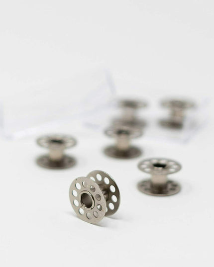 KORBOND 6 Pieces Metal Sewing Machine Bobbins Spool Set 20.6mm x 11.7mm 190010