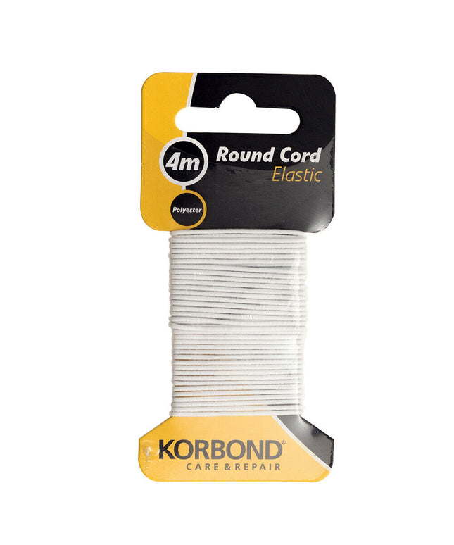 KORBOND 4 Metres Round Cord Elastic Polyester Dressmaking Shirring String 110376
