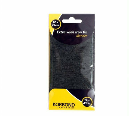 KORBOND Denim Jeans 12cm x 45cm Extra Wide Iron On Mender Patch Repair 232543