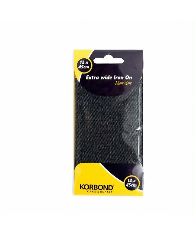 KORBOND Denim Jeans 12cm x 45cm Extra Wide Iron On Mender Patch Repair 232543