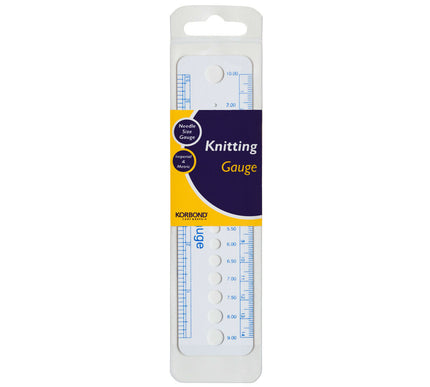 KORBOND Knitting Gauge Tool Imperial Metric Ruler Needle Size Checker 180040