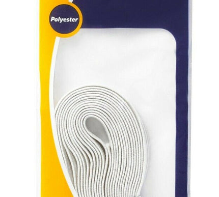 KORBOND 6mm x 3m WHITE Flat Woven Sewing Elastic Polyester Durable Repair 110370