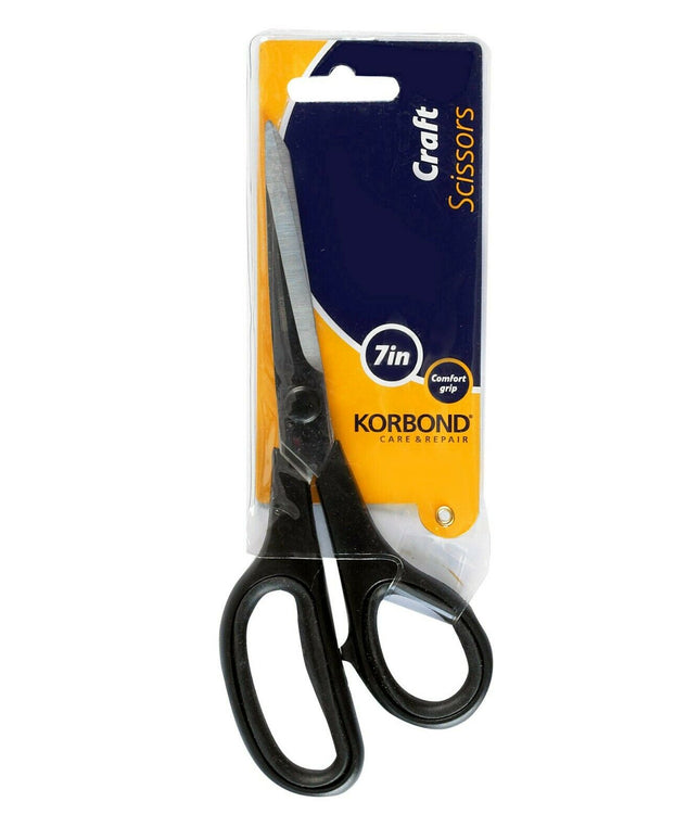 KORBOND 7" Comfort Grip Craft Scissors Professional Stainless Steel Arts 110355