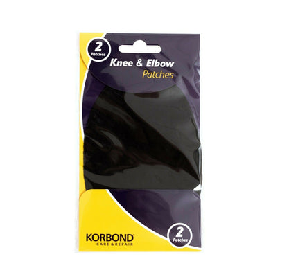 KORBOND 2 Pack BLACK Knee & Elbow Patches Suede Feel Iron Sew On Repair 110392