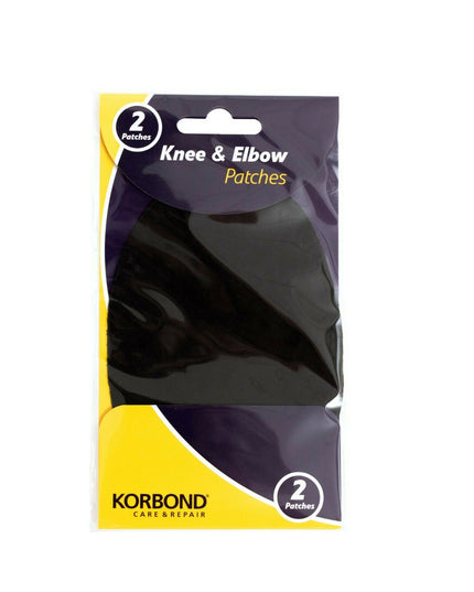 KORBOND 2 Pack BLACK Knee & Elbow Patches Suede Feel Iron Sew On Repair 110392