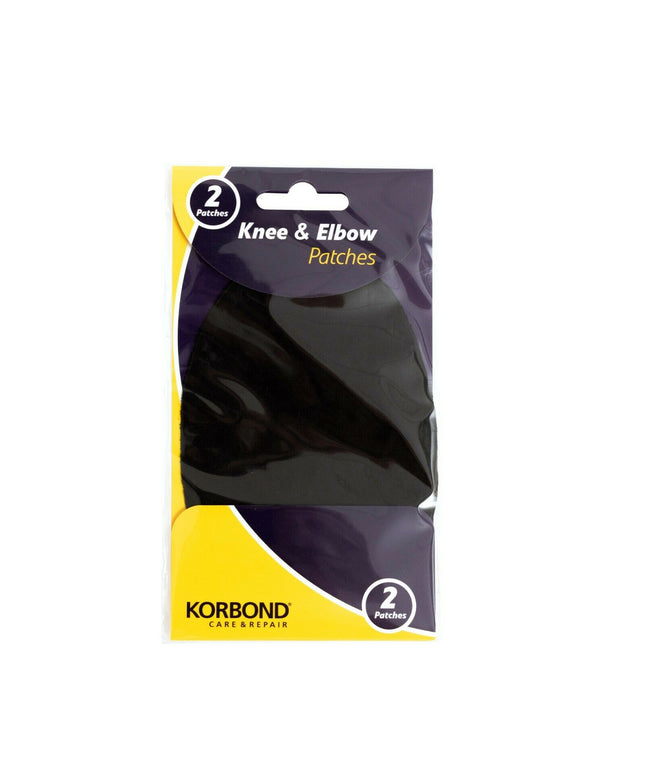 KORBOND 2 Pack BLACK Knee & Elbow Patches Suede Feel Iron Sew On Repair 110392