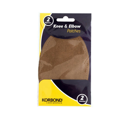 KORBOND 2 Pack BROWN Knee & Elbow Patches Suede Feel Iron Sew On Repair 110391