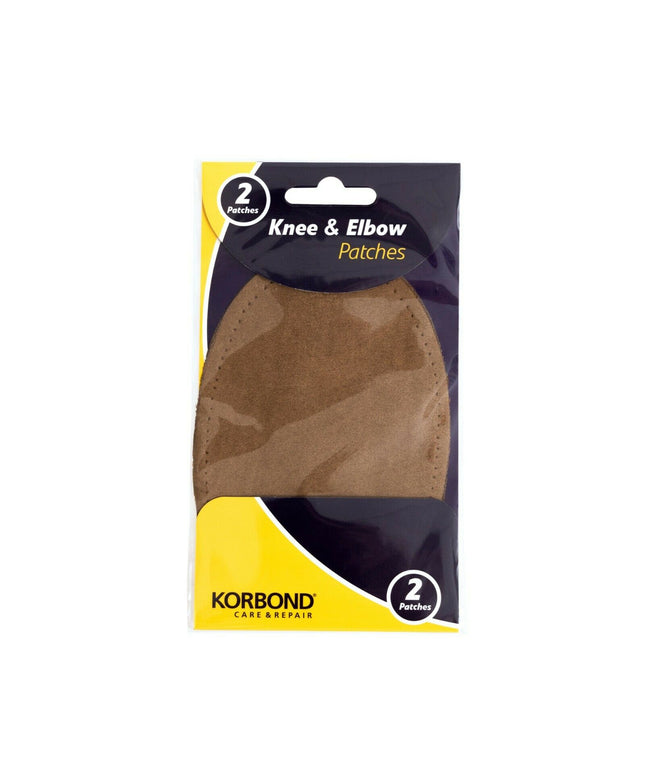 KORBOND 2 Pack BROWN Knee & Elbow Patches Suede Feel Iron Sew On Repair 110391