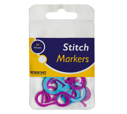 KORBOND Stitch Markers 20 Pieces - Snag Free Clips Knitting Crochet 180048