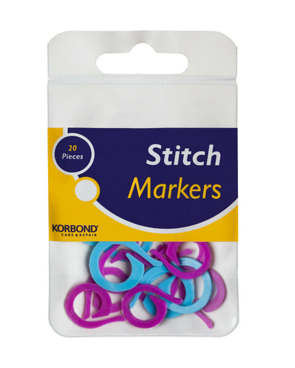 KORBOND Stitch Markers 20 Pieces - Snag Free Clips Knitting Crochet 180048