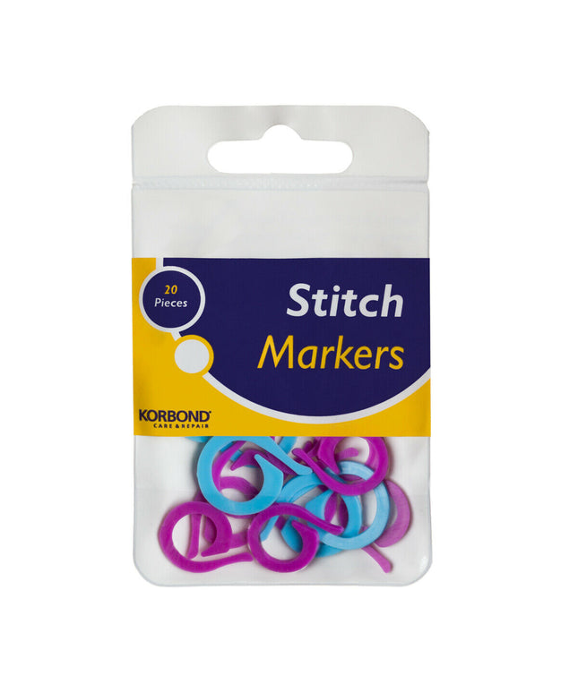 KORBOND Stitch Markers 20 Pieces - Snag Free Clips Knitting Crochet 180048
