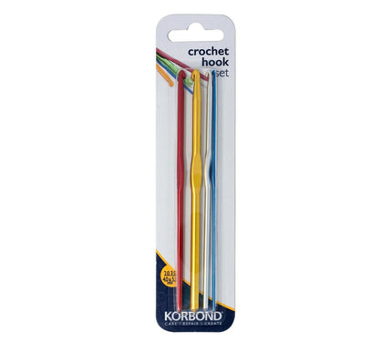 KORBOND 4 Pack Aluminium Metal Crochet Hook Set Art Craft Knitting 180073