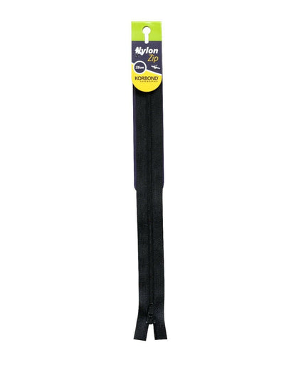 KORBOND High Quality 25cm Nylon Zips Black White Brown Cream Khaki Closed Ended