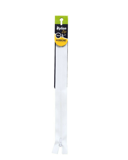 KORBOND High Quality 25cm Nylon Zips Black White Brown Cream Khaki Closed Ended