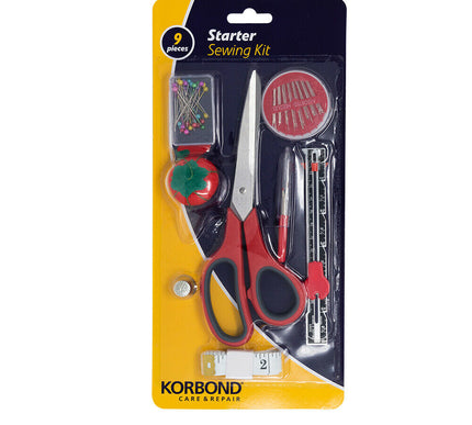 KORBOND Starter SEWING KIT - Beginner Pack 9 Pieces Essential Hobby Craft 160953