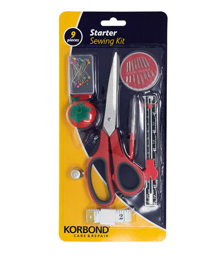 KORBOND Starter SEWING KIT - Beginner Pack 9 Pieces Essential Hobby Craft 160953