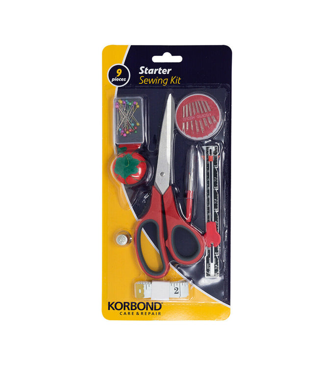 KORBOND Starter SEWING KIT - Beginner Pack 9 Pieces Essential Hobby Craft 160953