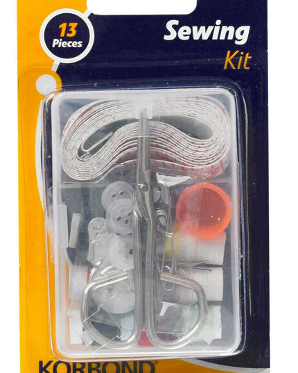 KORBOND 13 Piece SEWING KIT - Travel Repair Scissors Needles Pins Thimble 110485
