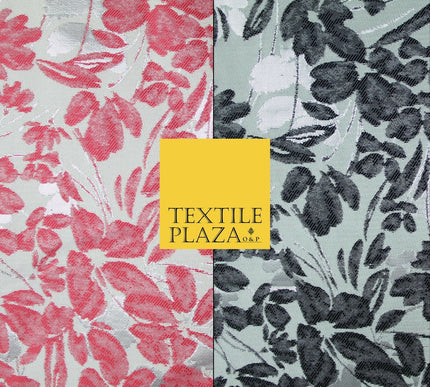 Ivory Floral Artsy Flower Petals Textured Fancy Brocade Jacquard Dress Fabric