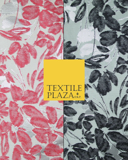 Ivory Floral Artsy Flower Petals Textured Fancy Brocade Jacquard Dress Fabric