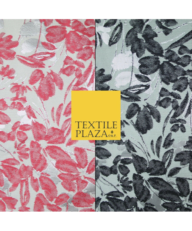 Ivory Floral Artsy Flower Petals Textured Fancy Brocade Jacquard Dress Fabric