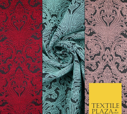 Large Ornate Damask Ornamental Textured Fancy Brocade Jacquard Dress Fabric