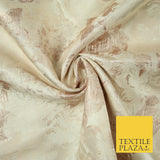 Nude Pale Peach Abstract Floral Textured Brocade Jacquard Dress Fabric 6781