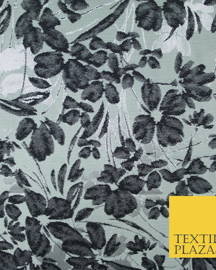 Ivory Floral Artsy Flower Petals Textured Fancy Brocade Jacquard Dress Fabric