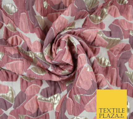 Dusty Pink Mosaic Abstract Textured Metallic Fancy Brocade Jacquard Fabric 6780