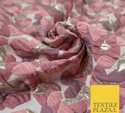 Dusty Pink Mosaic Abstract Textured Metallic Fancy Brocade Jacquard Fabric 6780