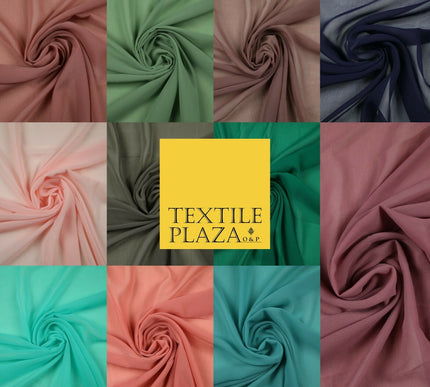 11 MIX COLOURS Premium Plain Dyed Chiffon Fine Soft Georgette Sheer Dress Fabric