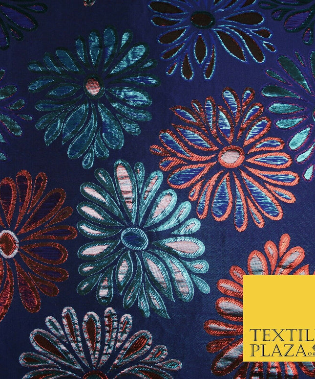 Floral Firework Splash Metallic Textured Brocade Jacquard Dress Fabric 58"