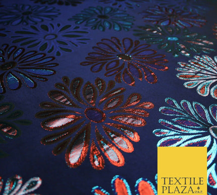 Floral Firework Splash Metallic Textured Brocade Jacquard Dress Fabric 58"