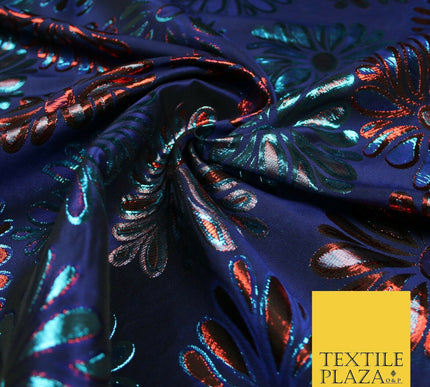 Floral Firework Splash Metallic Textured Brocade Jacquard Dress Fabric 58"