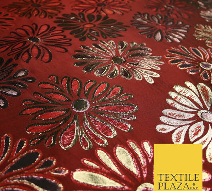 Floral Firework Splash Metallic Textured Brocade Jacquard Dress Fabric 58"