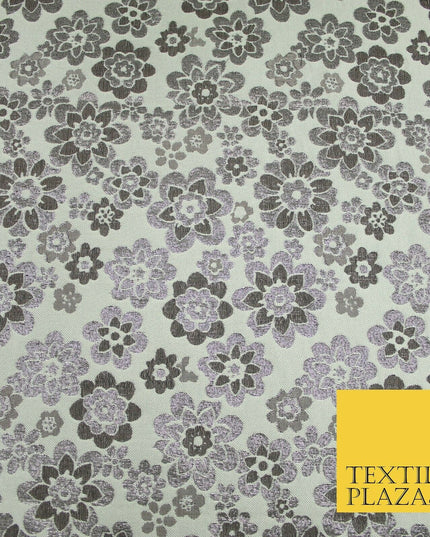 3 COLOURS - Ornate Floral Metallic Textured Brocade Jacquard Dress Fabric 58"