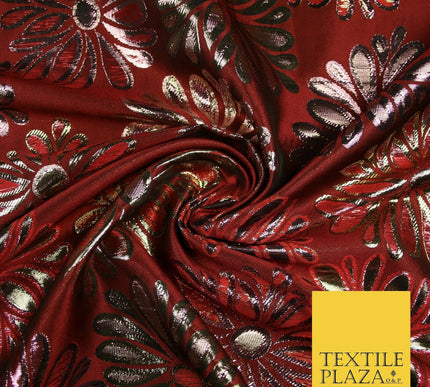 Floral Firework Splash Metallic Textured Brocade Jacquard Dress Fabric 58"