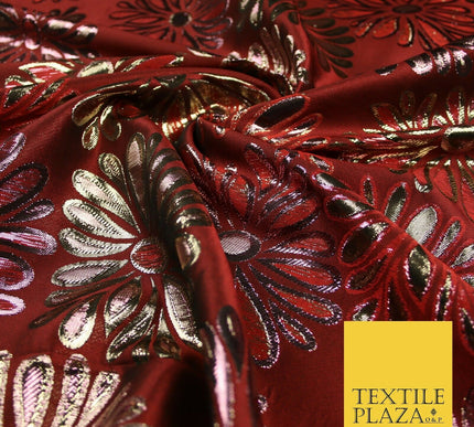 Floral Firework Splash Metallic Textured Brocade Jacquard Dress Fabric 58"