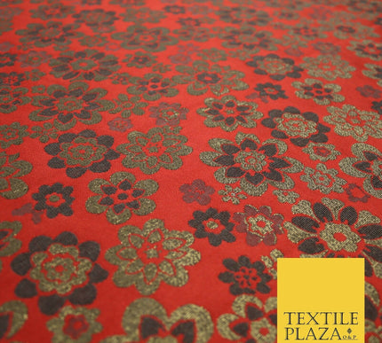3 COLOURS - Ornate Floral Metallic Textured Brocade Jacquard Dress Fabric 58"